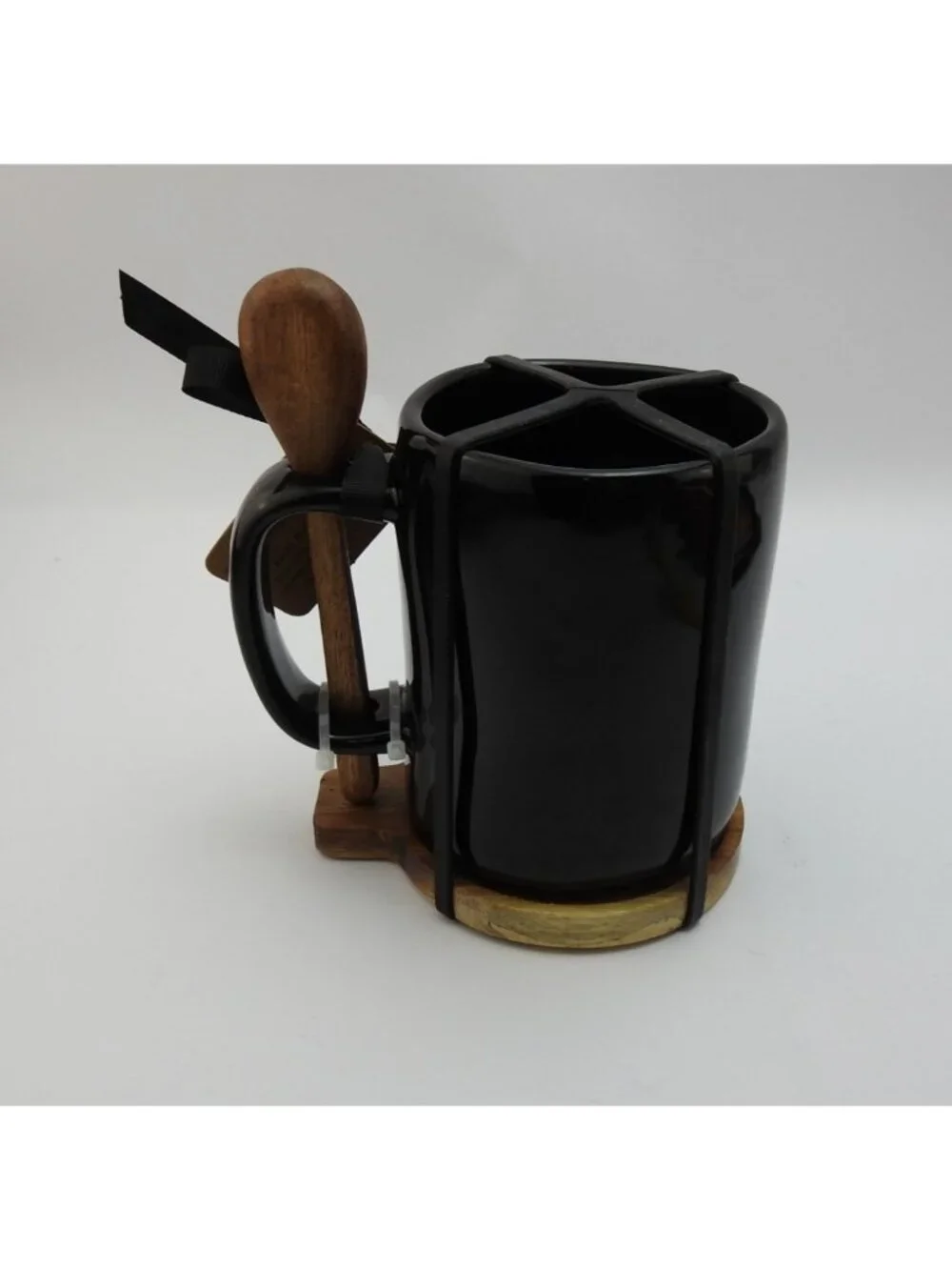 New Rae Dunn I Put A Spell On You Halloween Mug Wood Spoon Coaster Set